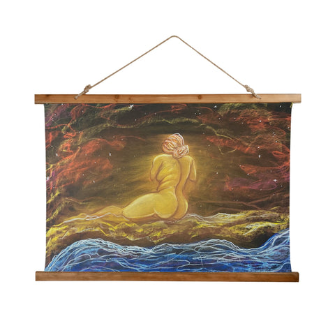Wood Topped Tapestry - Golden