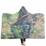 Hooded Blanket with sherpa fleece - Hidden Tributary