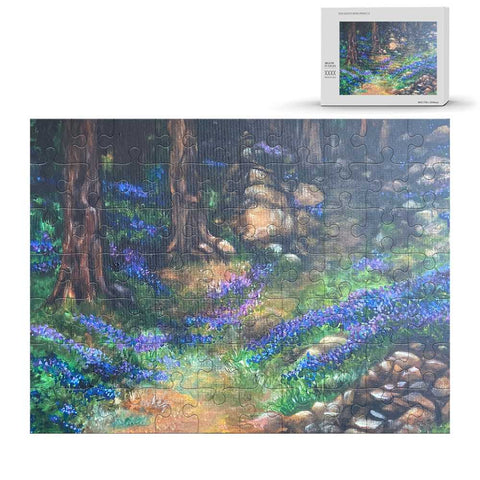 Wooden Jigsaw Puzzle with box - Purple Phlox Dreams