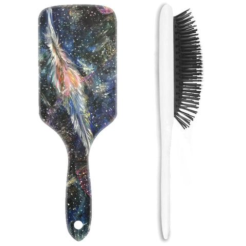 Hair Brush Paddle - Feather