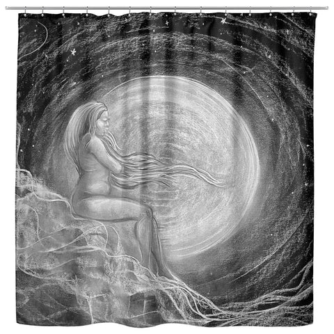 Shower Curtain - Luna - Black and White