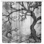 Shower Curtain - Sunrise Tree - Black and White